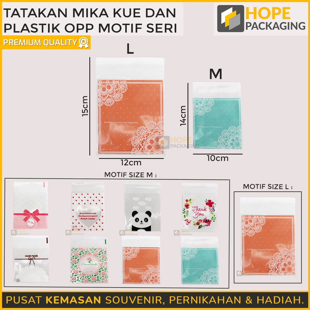 [5 PCS] Plastik OPP Kue Cake Candy Souvenir Aksesoris Cookies Bag Motif Doily Paper Size M dan L