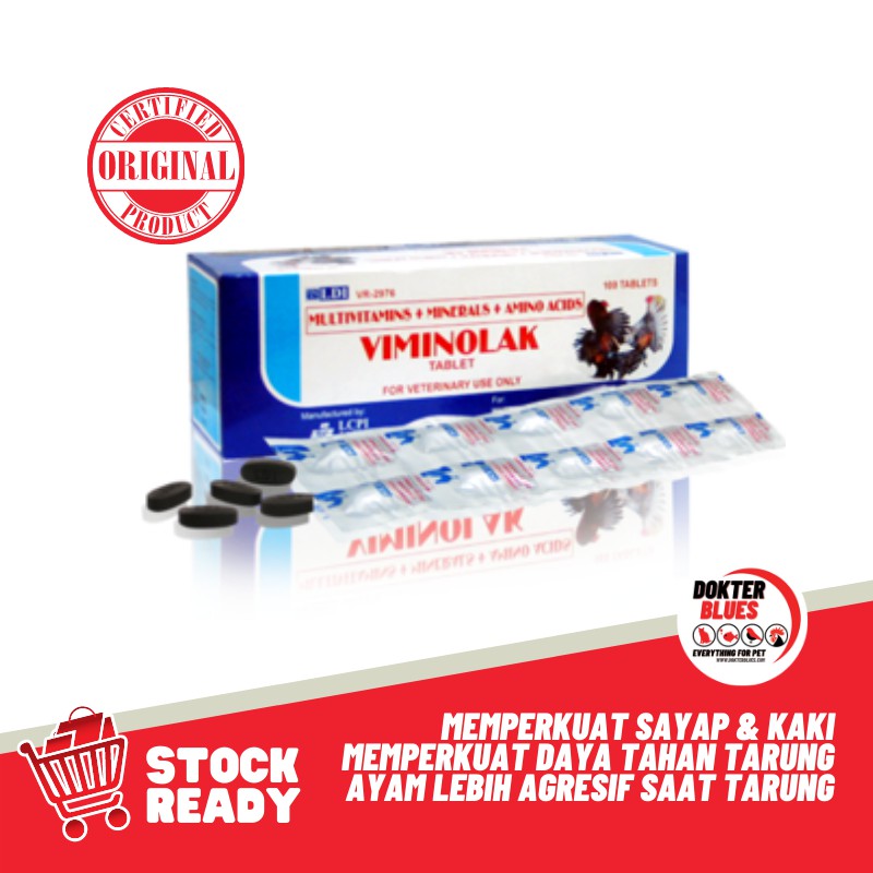 VIMINOLAK ORIGINAL Penguat Otot Ayam Vitamin Ayam - 1 Strip