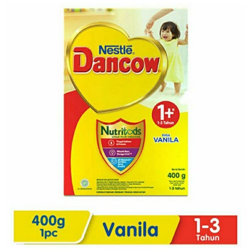 Nestle Dancow 1+ dengan Nutritods Susu Pertumbuhan Rasa Madu & Vanila 1-3 Tahun Box 400 gr