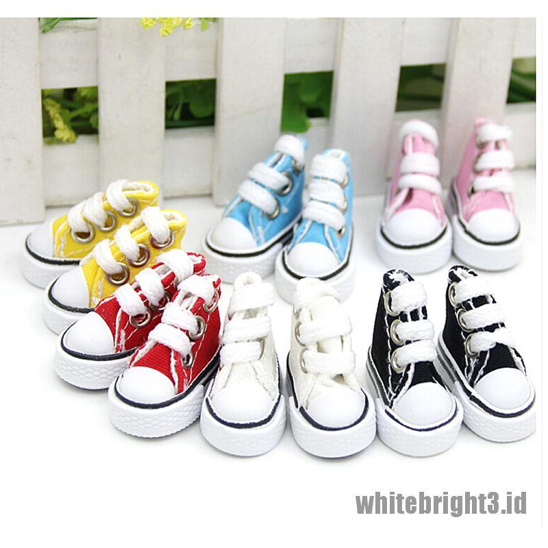 (white3) Sepatu Kanvas Denim 5cm Untuk Boneka Rusia Bjd 1 / 6