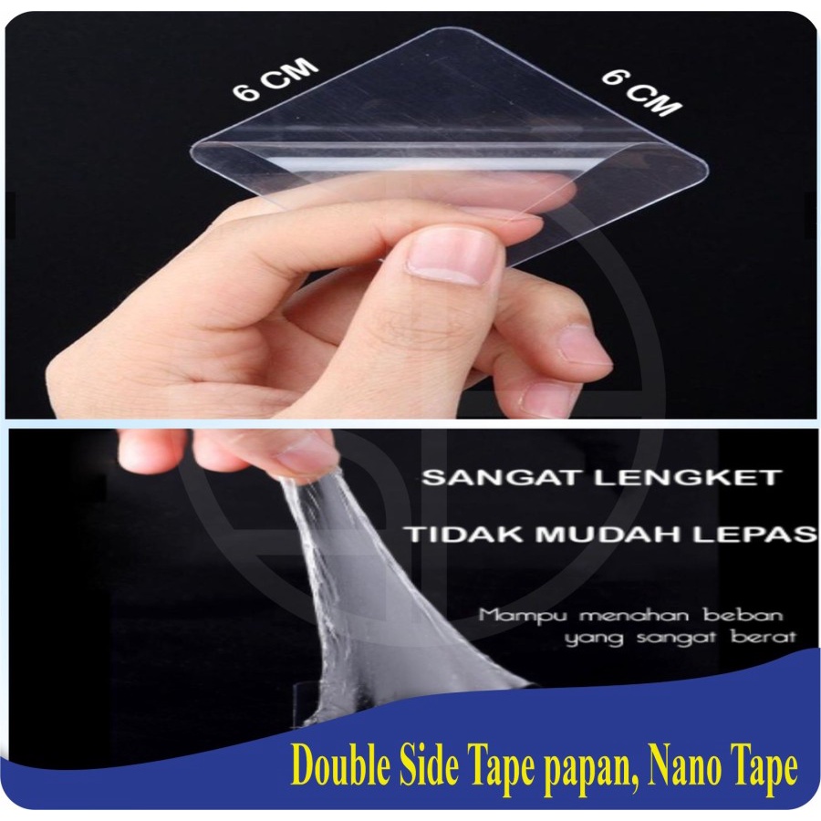 Magic Nano Tape KOTAK Papan Double Side Transparan Nano Lem Dinding