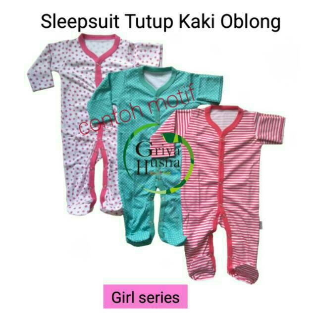 Sleepsuit tutup kaki polos girl series overall  baby  