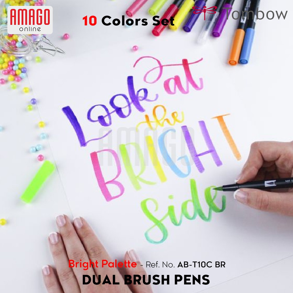 TOMBOW Dual Brush Pens - BRIGHT Palette of 10 colors - AB-T10C BR