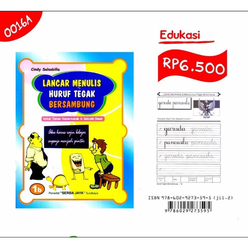 menulis tegak sambung 1b Tk/Sd