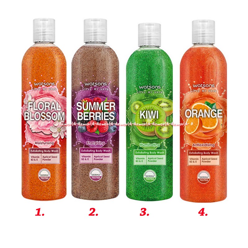 Watsons Floral Blossom 410ml Summer Berries Kiwi Orange Body Wash Sabun Mandi Wangi Buah Watson