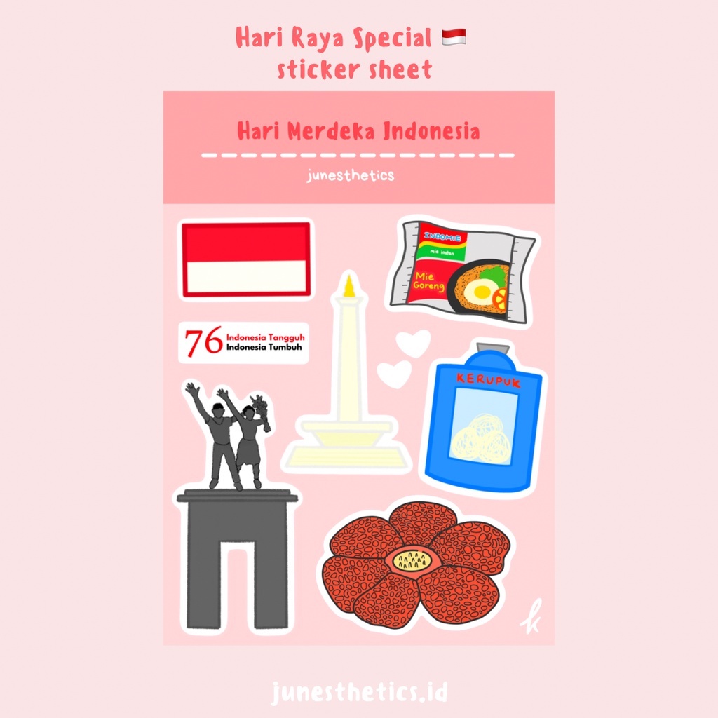 

[junesthetics.id] Hari Merdeka 76 sticker sheet | journal sticker | decoration |
