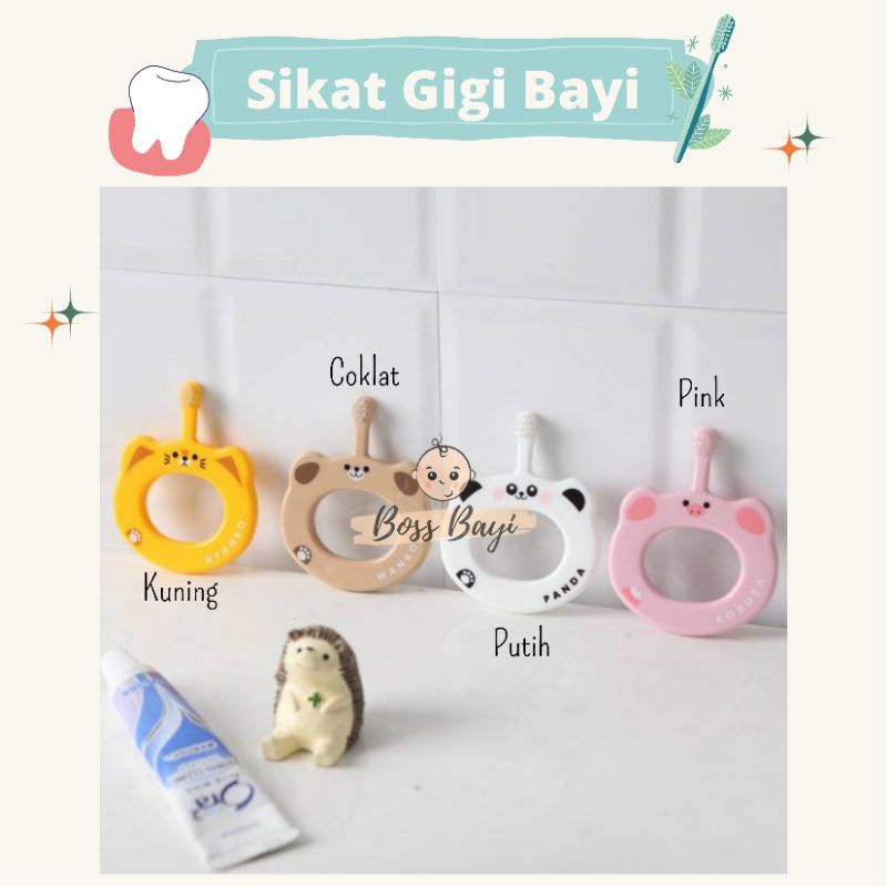 Sikat Gigi Bayi Motif Binatang Untuk Bayi - Pembersih Mulut Bayi - Finger Tooth Brush