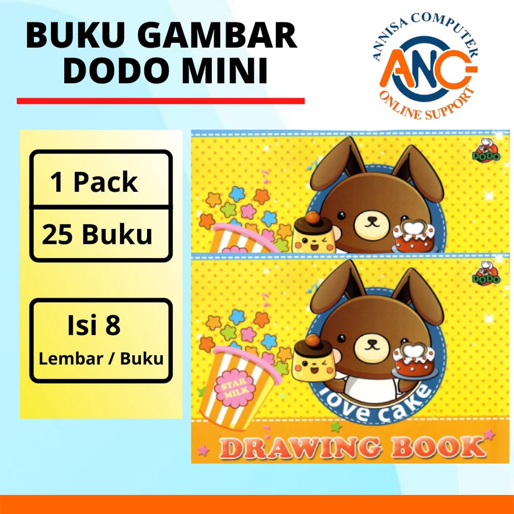 

BUKU GAMBAR DODO MINI / Buku Mewarnai / Isi 8 Lembar / buku Murah