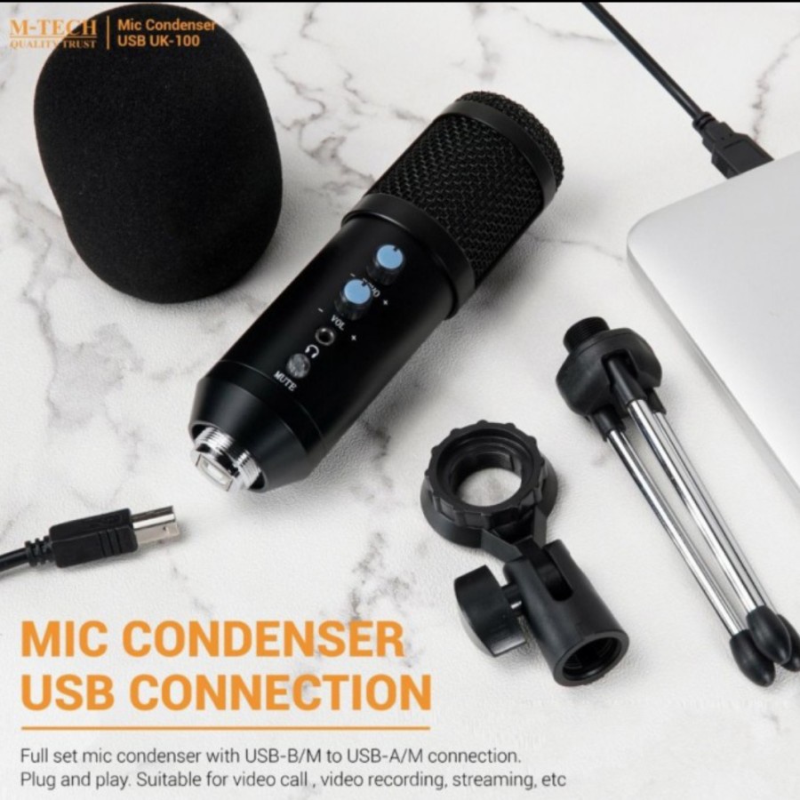 MIC Condenser USB M-TECH UK100 Microphone UK 100