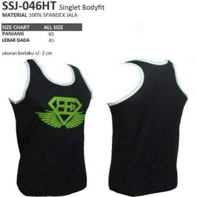 Singlet sport fitness bodyfit hitam