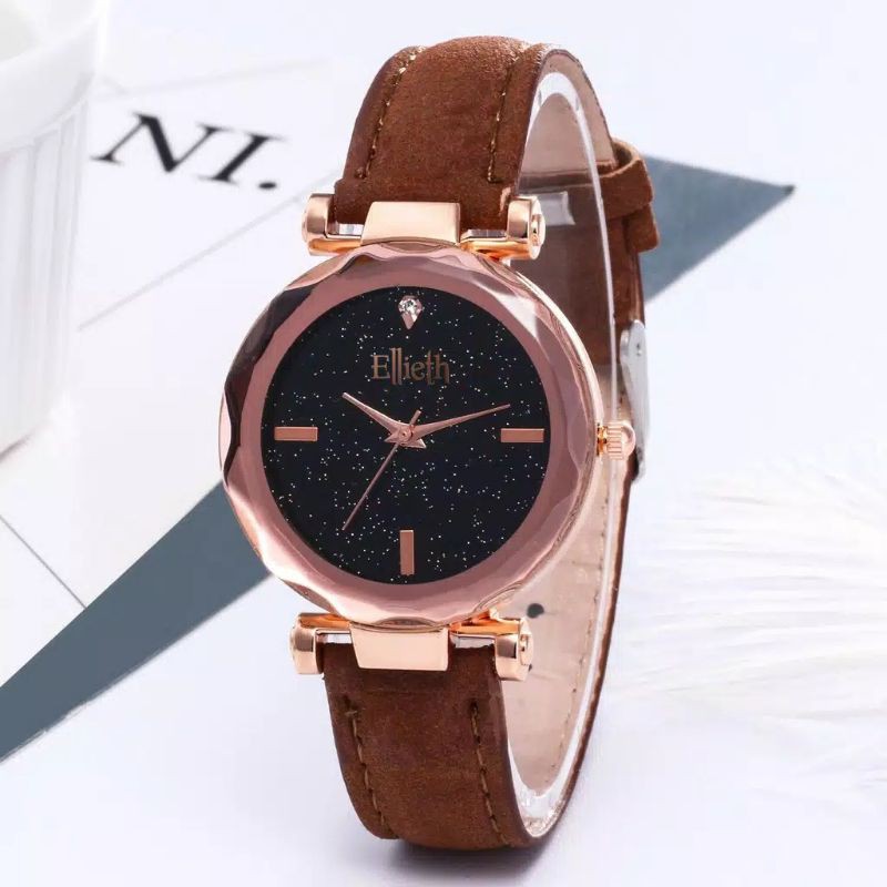 Medan termurah So beautifull Jam tangan wanita import tali bludru Ellieth