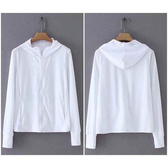 [baju wanita korea]  Sporty Jaket Jacket Hoodie Wanita Korea Import Putih Pink