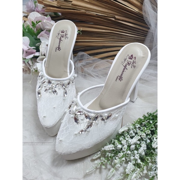 sepatu SExy putih diamont tinggi 12cm