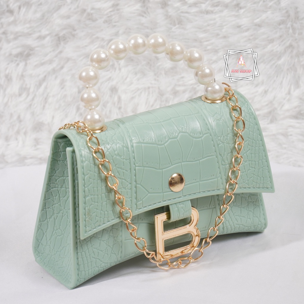 Tas Jelly Glossy Mutiara Balen Pearl | Tas Jelly Glossy Mini Mutiara