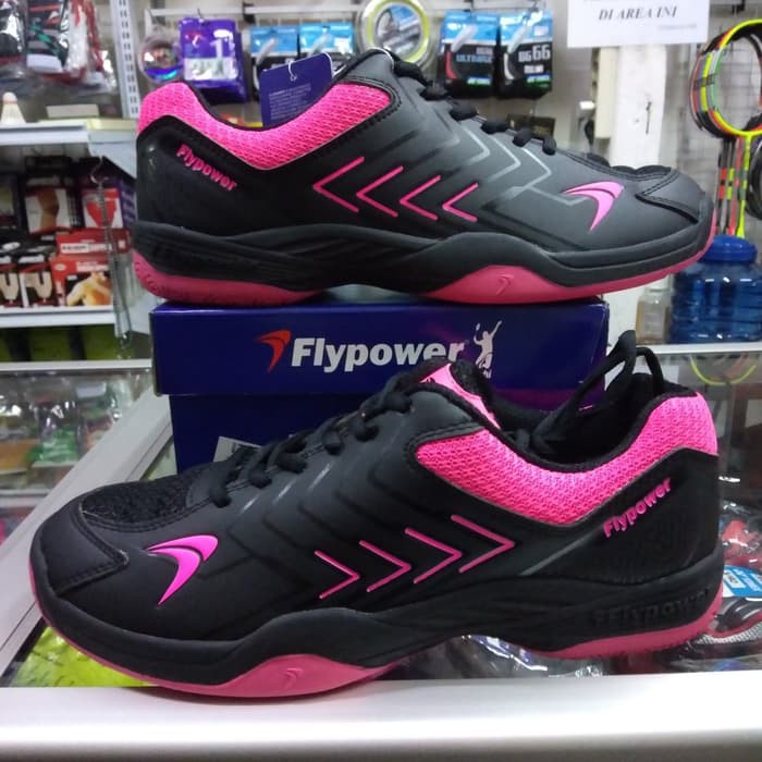 Sepatu Badminton Flypower Pawon 4 Original Black/Hot Pink