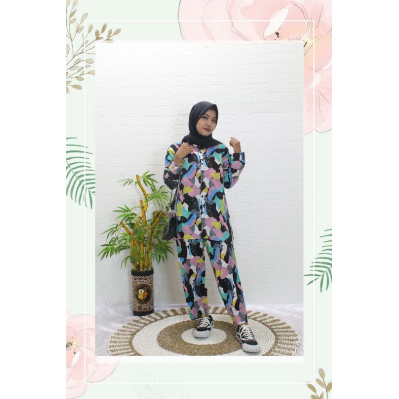 Setelan Tsamara ST017 / One Set Tsamara / Pajamas Rayon /Piyama
