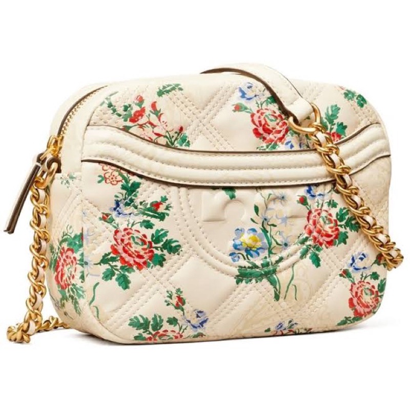 Tory burch TB Fleming soft printed camera bag New ivory french paisley floral