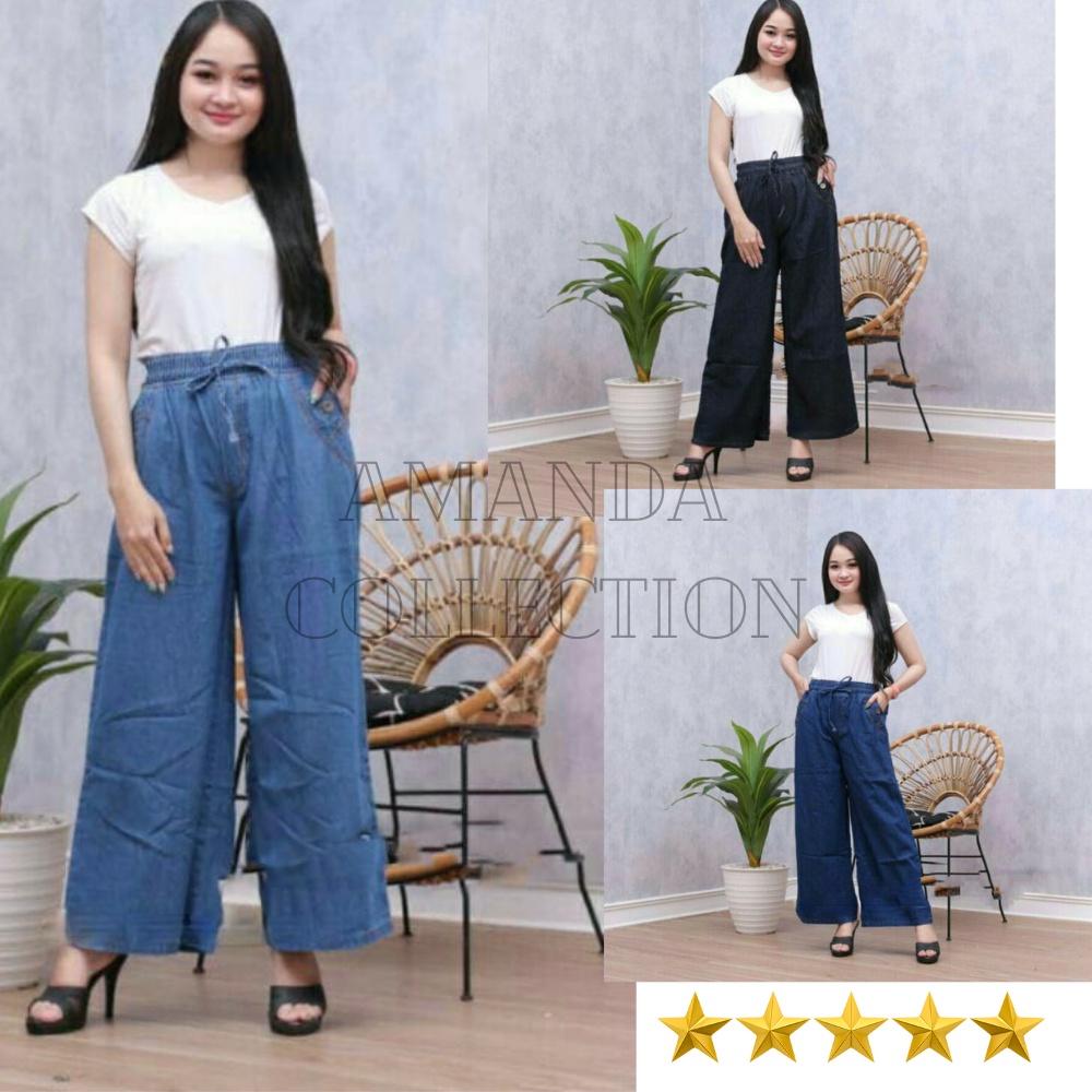 Celana Kulot Jeans Jumbo Highwaist BB 45-85 KG Highwaist Kulot Premium 4XL