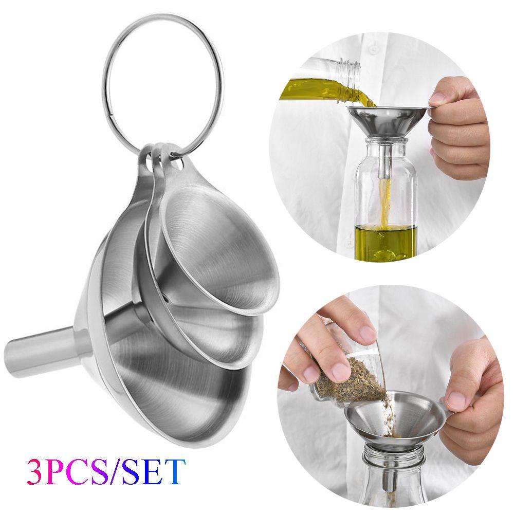 Chookyy 3PCS Corong Multifungsi Stainless Steel Wine Flask Gadget Dapur