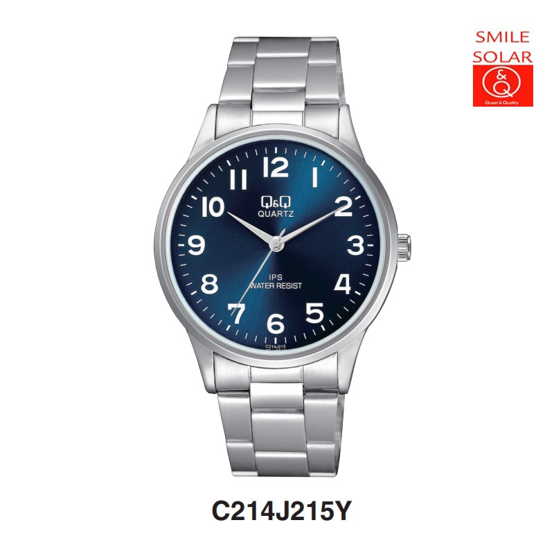 Jam Tangan Pria Stylist Casual Business Rantai Stainless Steel Analog Original Q&amp;Q QnQ QQ C214 C214J Series