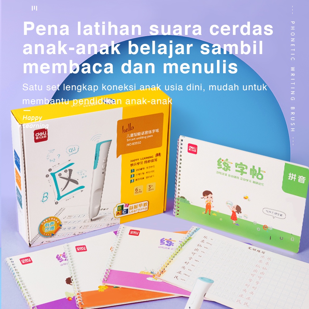 Deli Smart Learning Pen / Edukasi Belajar Mandarin Anak Pulpen Pintar Bersuara Buku Bergambar 83550