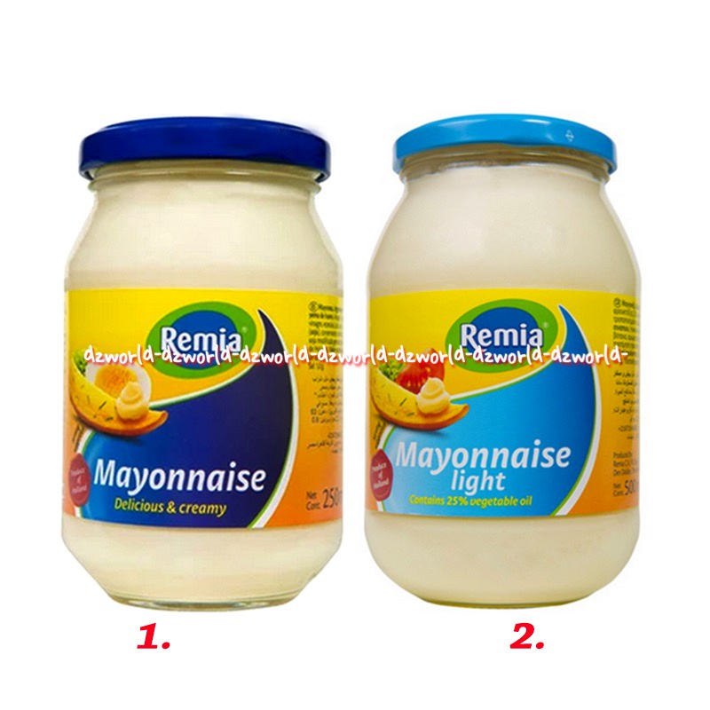 Remia 214gr Mayonnaise Delicious &amp; Creamy Mayonnaise Light Mayones Botol Jar Remya