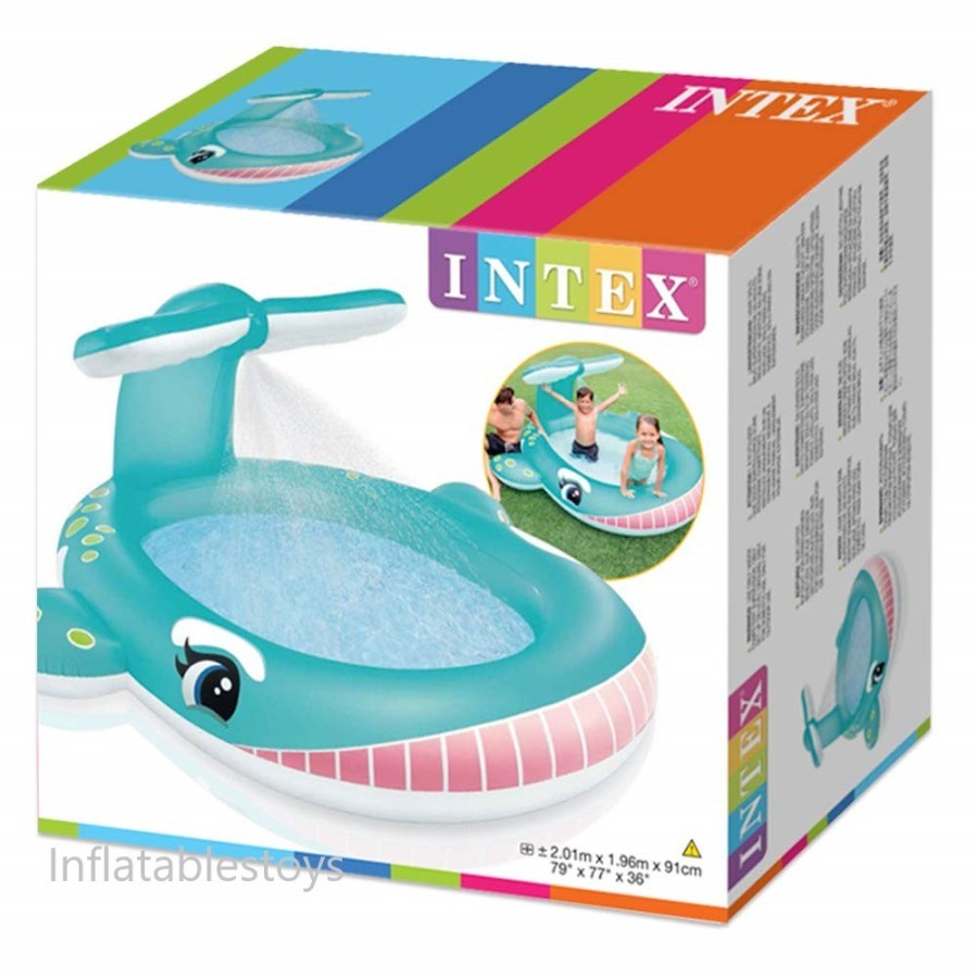 WHALE SPRAY POOL 201X196X91CM KOLAM RENANG KARET ANAK - INTEX 57440