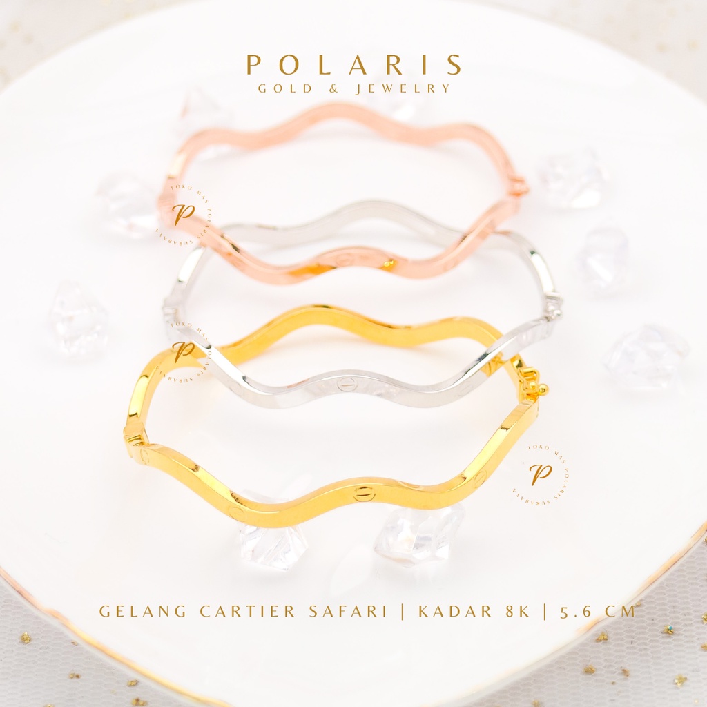 Set Perhiasan Model Cartiir New Look Perhiasan Emas Kuning Kadar Emas Muda/Tua 375/700 Ready Stok