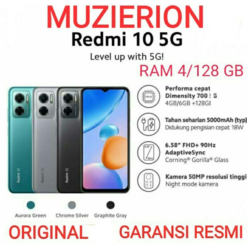 Xiaomi Redmi 10 5G Ram 4/128 GB Garansi Resmi