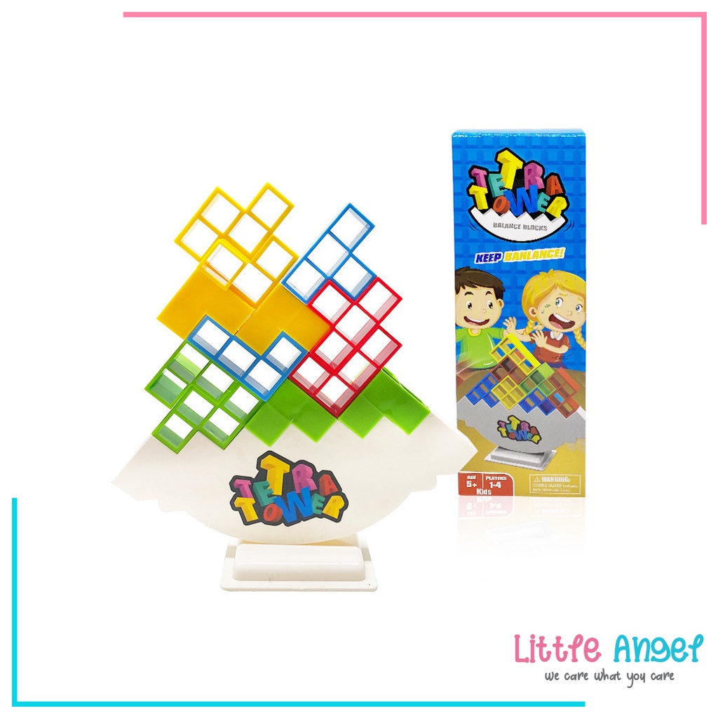 TETRA TOWER Mainan Edukasi Anak Perempuan Mainan Anak Laki Tetris Keseimbangan / Russian Tertis Balancing Brick Game Block