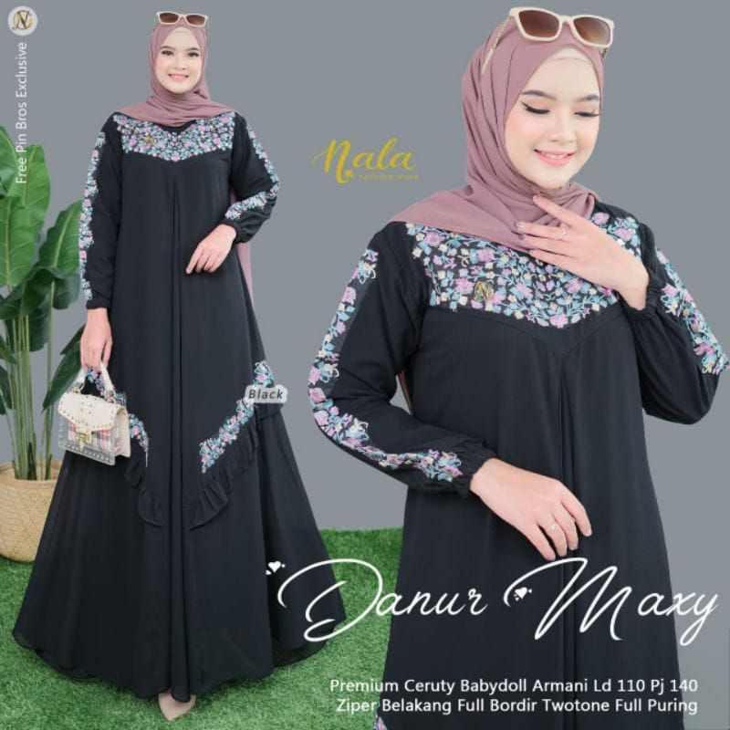 Danur maxy / gamis ceruty babydol premium / gamis bordil