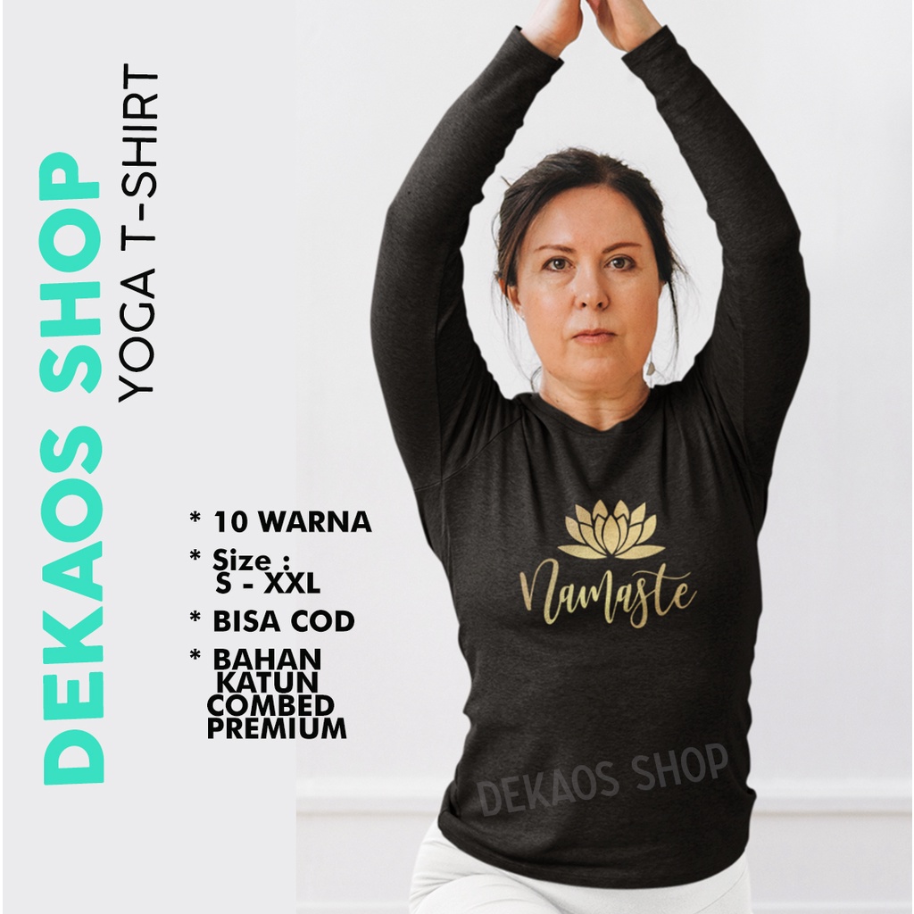 KAOS YOGA WANITA / BAJU YOGA LENGAN PANJANG / KAOS SENAM YOGA WANITA / KAOS SENAM LENGAN PANJANG / B