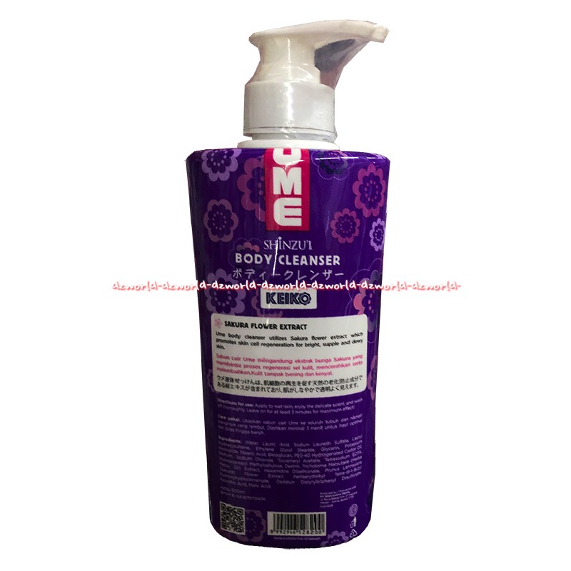 Ume Shinzu'i 500ml Body Cleanser Iam Keiko Ungu Sabun Cair Sinzui Botol Pump Umme Shinzui