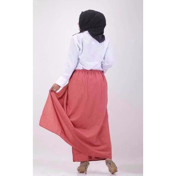 TERBARU Bawahan Wanita Terbaru Nibras NRC 07 Merah Bata Rok Panjang Terbaru