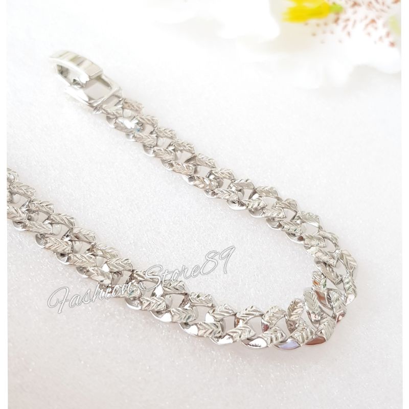 Gelang Rantai Silver Motif Perhiasan Xuping Yaxiya Lapis emas 18k impor Fashion Wanita Bestquality