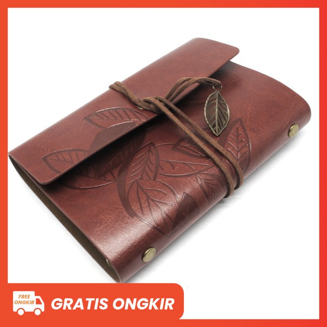 

Buku Catatan Binder Kulit Retro Leaf Kertas A5 A6