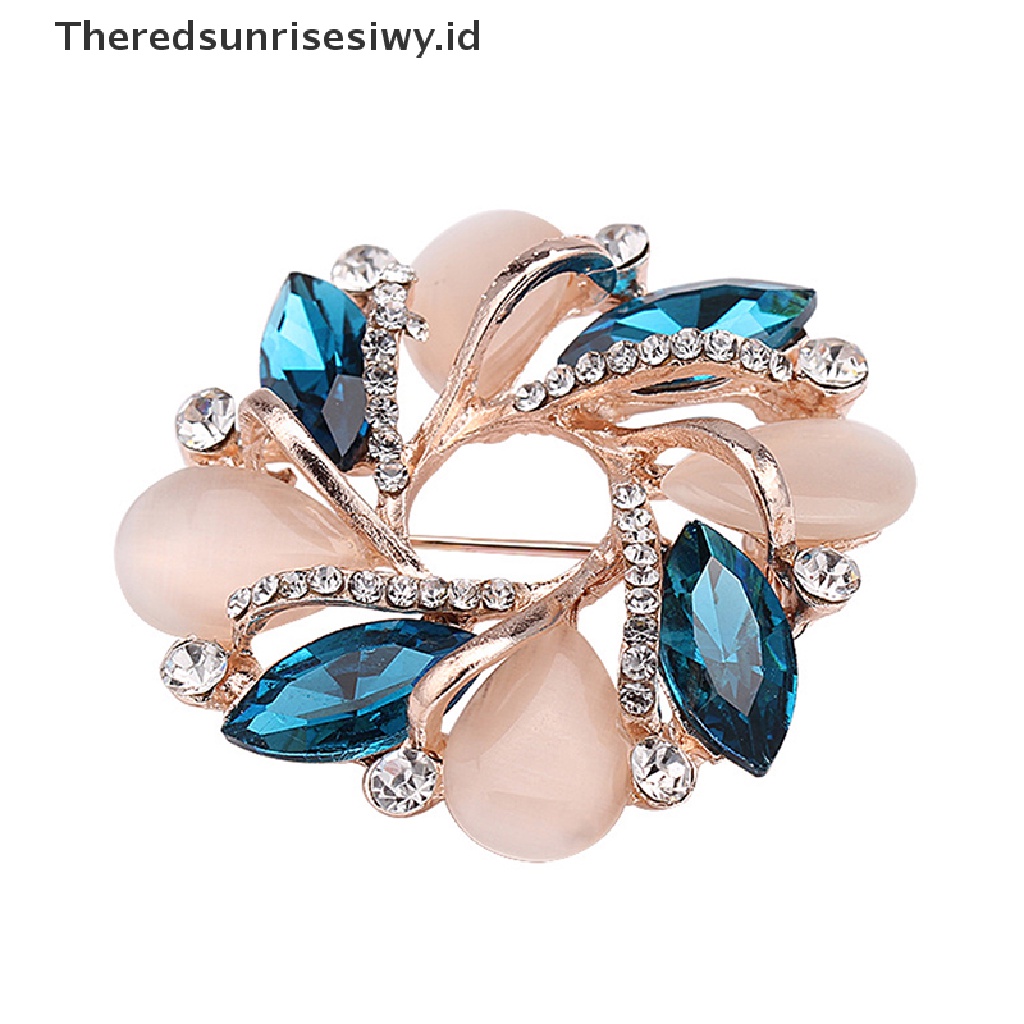 Theredsunrisesiwy.id 1pc Fashion Kristal Bauhinia Bunga Bros Pin Wanita Aksesoris Gaun