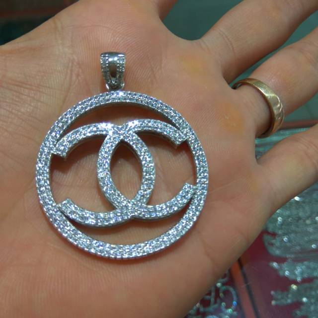 Liontin Perak Chanel Besar Liontin Chanel Liontin mata