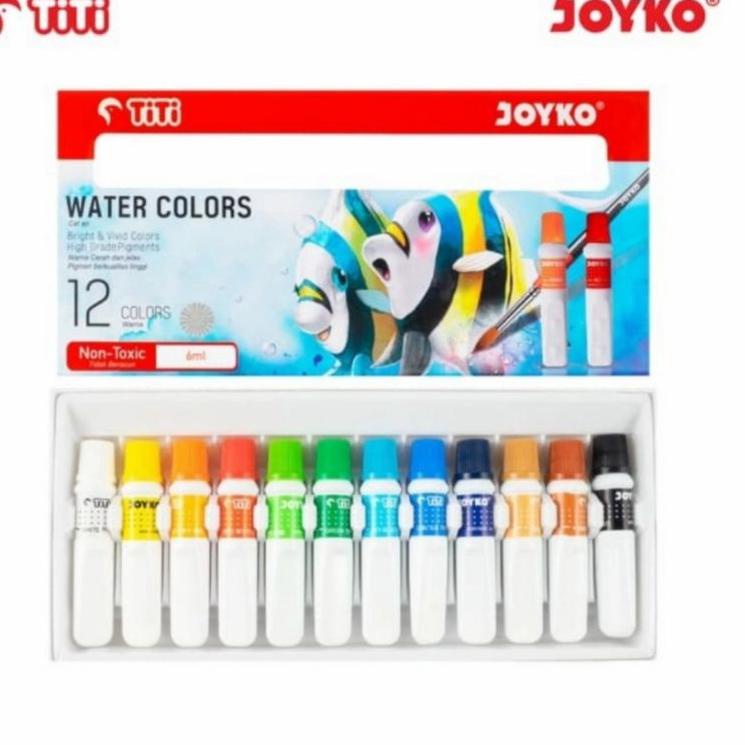 

⸨PuR ♝⸩ Cat Air/Water colour 12 warna Joyko TiTi WAC-6ML-12C ( 1 set ) Siap kirim