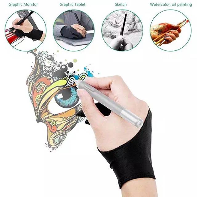 GLOVE Artist Drawing 2 finger painting digital tablet sarung tangan writing