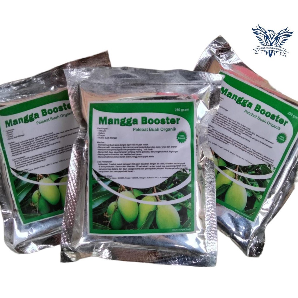 Repack Booster Mangga 250gr Pupuk Organik Pelebat Pemanis Buah Mangga ,Pupuk Perangsang Mangga Cepat Berbuah Lebat 250 gram