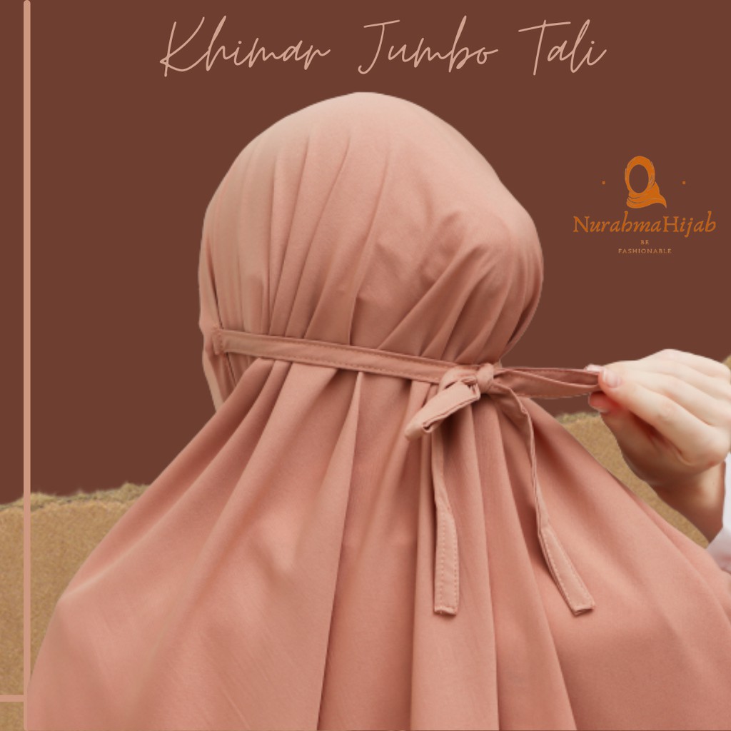 Khimar Jumbo Tali Bahan Wollpeach Premium Bergo Maryam Jumbo Ped Wolfis