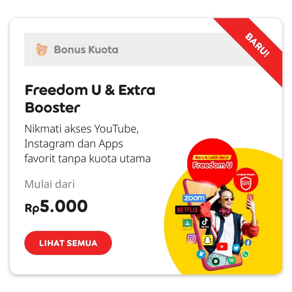 KUOTA INDOSAT FREEDOM UNLIMITED VIA GIFT RESMI