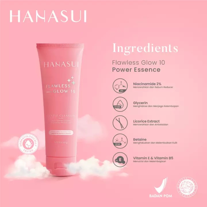 Paket Komplit Hanasui Normal Skin 6pcs (day cream+night cream+serum pink+essence+sunscreen+cleanser)