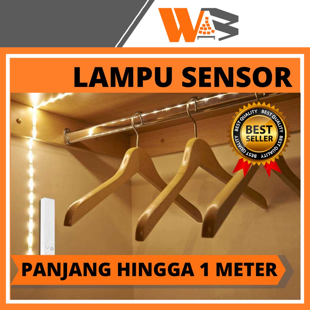 COD Lampu LED Strip dengan Sensor Gerak 1M Lampu Lemari Lampu LED motion Sensor Panjang 1Meter