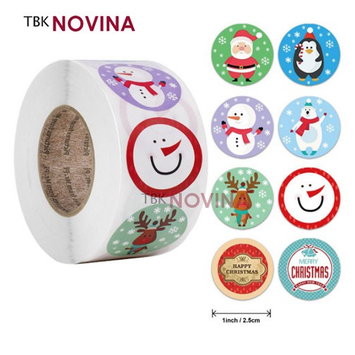 [KODE CHRISTMAS ] Stiker Natal / stiker christmas Label Segel  2.5cm (10 pcs)