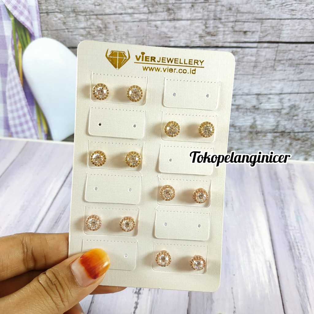 Anting Xuping Permata Bulat Mewah Anti Karat