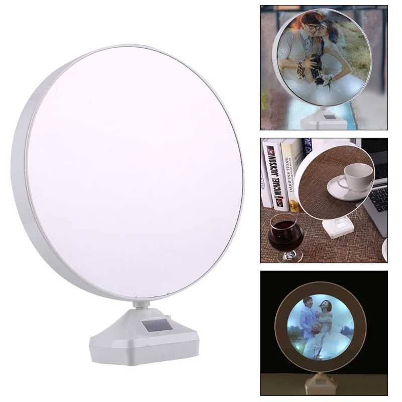 Cermin Magic dengan Photo Frame / Voraca Cermin Bulat Aesthetic LED / Kaca Cermin Make Up Bundar Meja Rias Standing / Cermin Custom Foto Ajaib Dengan Lampu / Cermin Jam Hadiah Kado Ultah / Cermin Mirror / Sourvenir Pernikahan / Cermin Magic Murah