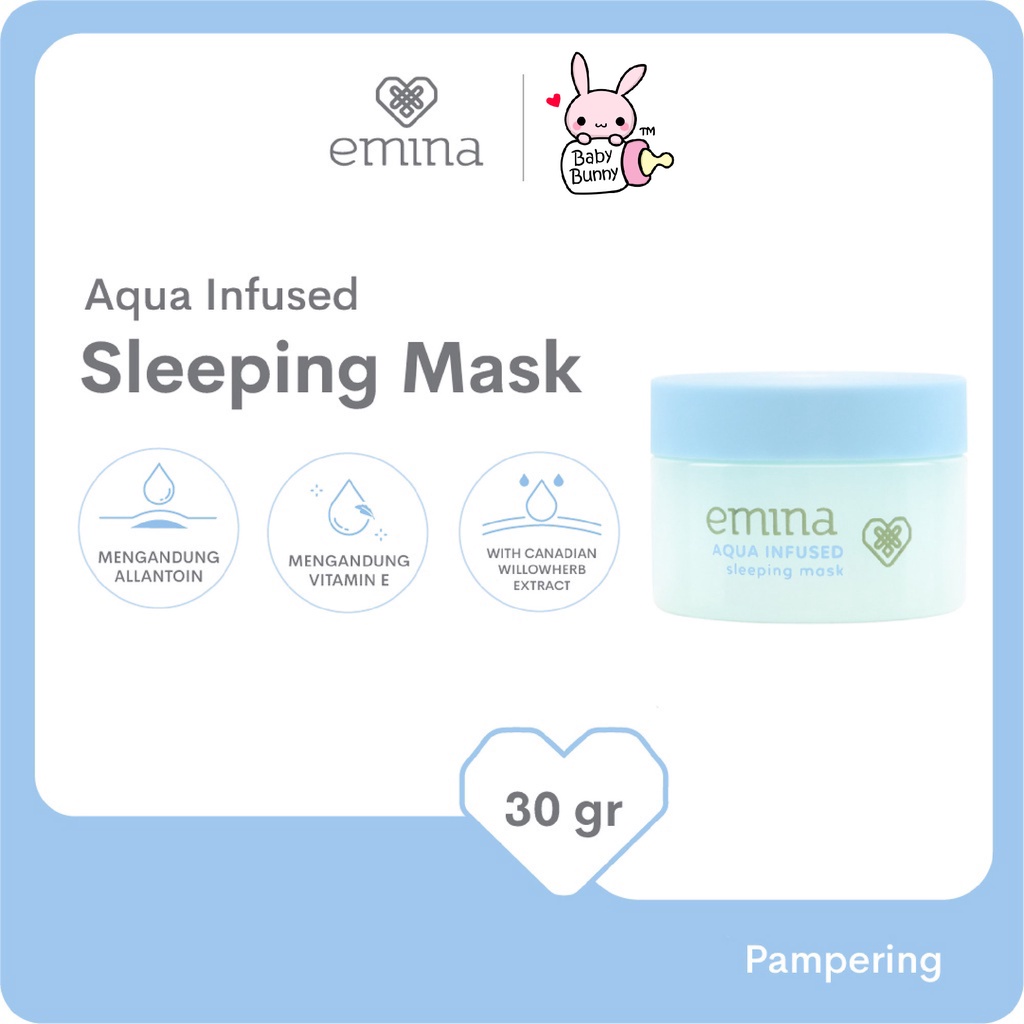 ❤ BELIA ❤ EMINA Aqua Infused Sleeping Mask with Vit E 30g | masker wajah emina
