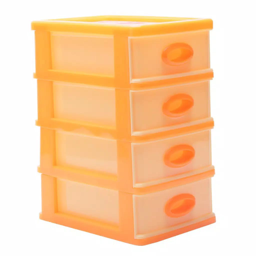 Laci mini 4 susun/Tempat Obat/Tempat aksesoris/Kotak Penyimpanan/Laci Plastik Kecil